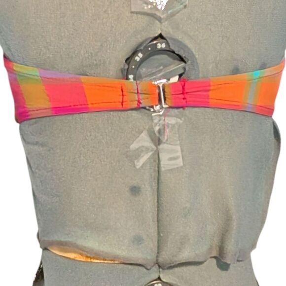 Isaac Mizrahi Multicolor Y2k Plaid Bandeau Swim Top Women's Size Medium - Picture 7 of 7